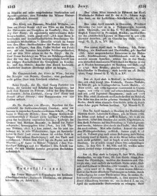 Todesfälle 1815.