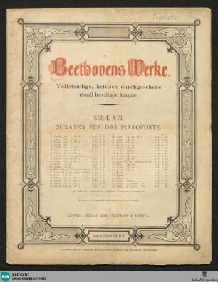 No. 146 : Ser. 16, Sonaten für das Pianoforte ; Bd. 2: Sonate für das Pianoforte : Op. 57; Sonate No. 23