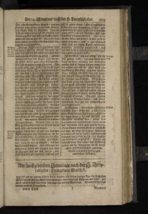 Am fünffzehenden Sonntage nach der H. Dreyfaltigkeit / Evangelium Matth. 6.