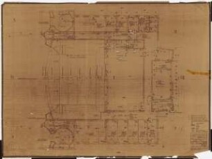 Stadthalle, Mülheim an der Ruhr Umbau: Bühnenhaus: Grundriss Bühnengeschoss 1:50