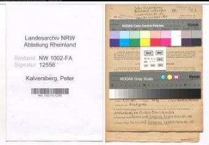 Entnazifizierung Peter Kalversberg, geb. 16.06.1897 (Kaufmann)