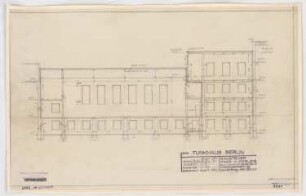 Haus des Rundfunks, Berlin-Charlottenburg: Saalbau 2, 2a, 6, Längsschnitt e-f 1:100