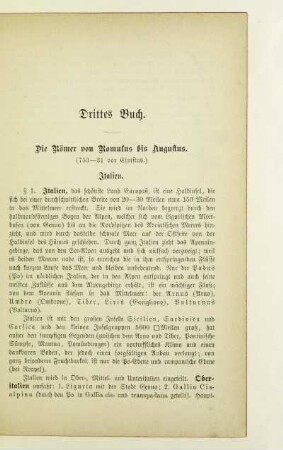 Drittes Buch. Die Römer von Romulus bis Augustus (775-31 vor Christus)