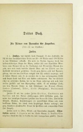 Drittes Buch. Die Römer von Romulus bis Augustus (775-31 vor Christus)