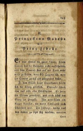 II. Prinzessinn Modeste und Prinz Fidelle.