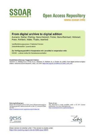 From digital archive to digital edition