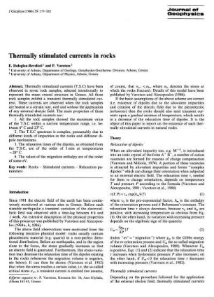 Thermally stimulated currents in rocks