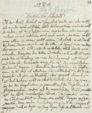 Brief an Ferdinand Gregori