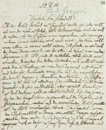 Brief an Ferdinand Gregori