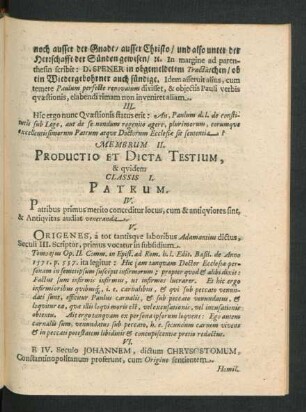 Membrum II. Productio Et Dicta Testium ...