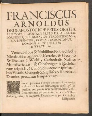 Franciscus Arnoldus ...