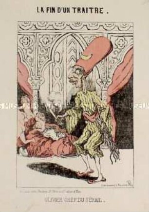 La fin d'un traitre - Karikatur auf Emile Ollivier