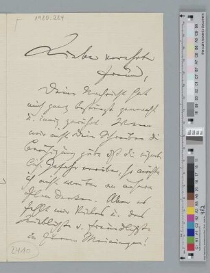 Brief an unbekannt ("Lieber verehrter Freund")