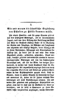 Wie und warum die häusliche Erziehung den Schulen zu Hülfe kommen müsse