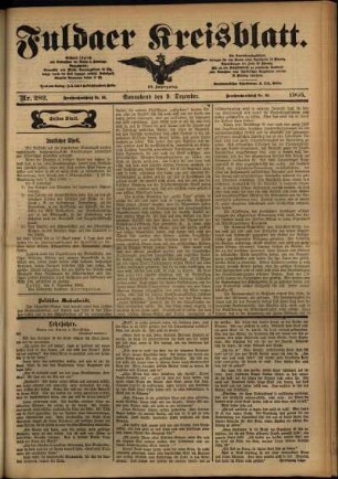 Erste Ausgabe vom Samstag, den 09. Dezember 1905.
