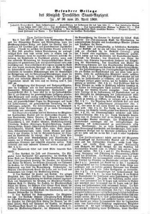 Königlich Preußischer Staats-Anzeiger. 1869, [13] = Besondere Beilage ... ; 1868, 4. 4. - 1869, 31. 12