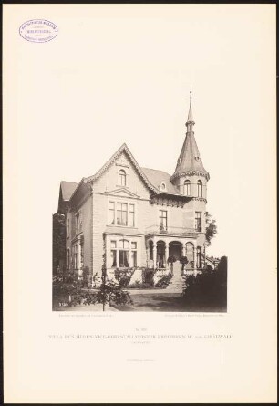 Villa des Freiherrn von Girsewald, Braunschweig: Ansicht von Osten (aus: Öffentliche und Privatgebäude, 1887)