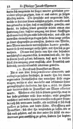 §. 7. Beruff nach Franckfurt am Mayn