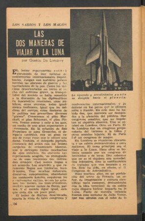 Las dos maneras de viajar a la luna : Los sabios y los magos