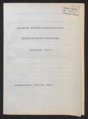 1936/37: Jahresbericht ... - 1936/37