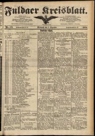 Zweite Ausgabe vom Mittwoch, den 07. Dezember 1904.