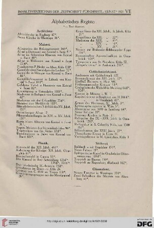 Alphabetisches Register
