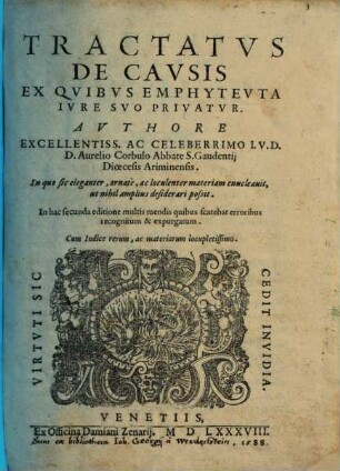 Tractatus de causis ex quibus Emphyteuta jure suo privatur