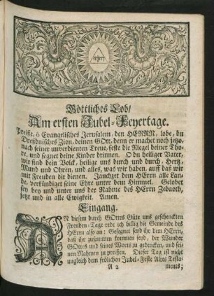 Göttliches Lob / Am ersten Jubel-Feyertage.
