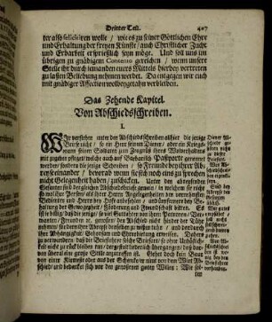 Das Zehende Kapitel. Von Abschiedsschreiben.