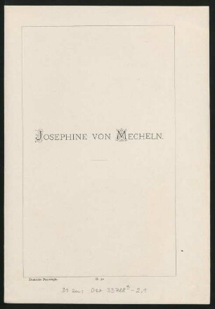 II. 31. Josephine Von Mecheln