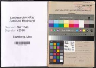 Entnazifizierung Max Stursberg , geb. 19.01.1884 (Fabrikant)