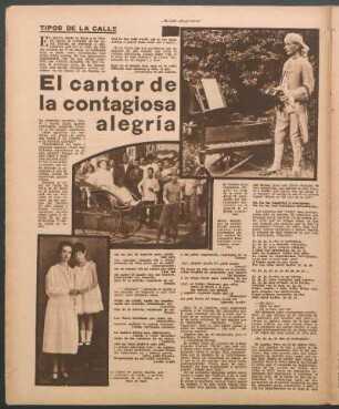 El cantor de la contagiosa alegría : Tipos de la calle