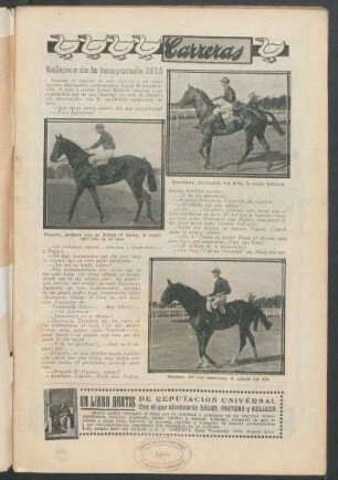Carreras : Balance de la temporada 1915