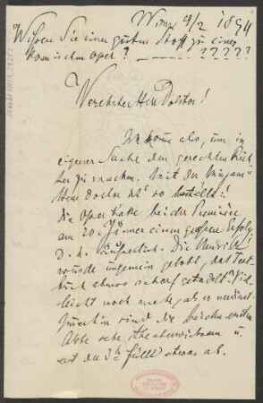Brief an B. Schott's Söhne : 04.02.1894