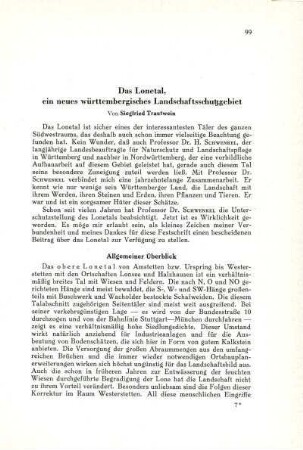 Das Lonetal, ein neues württembergisches Landschaftsschutzgebiet