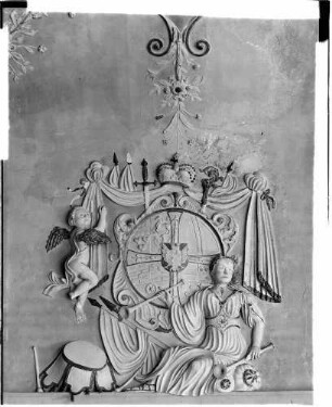 Gundelsheim Schloss Hornegg Decke des Fürstensaals Wappen