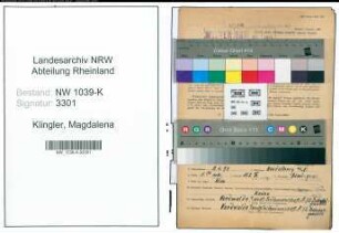 Entnazifizierung Magdalena Klingler , geb. 09.06.1893 ()