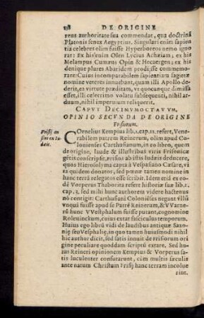 Caput Decimumoctavum. Opinio Secunda De Origine Frisiorum.