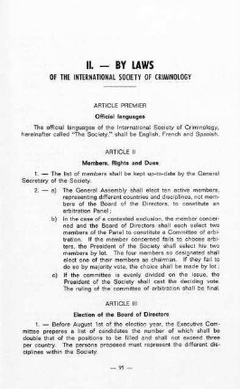 95-102, By-Laws of the International Society of Criminology