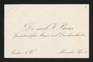 Brief von Ismar Boas an Gerhart Hauptmann