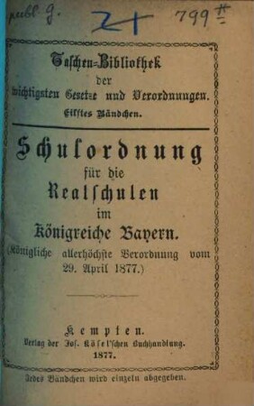 Taschen-Bibliothek der wichtigsten Gesetze und Verordnungen, 11