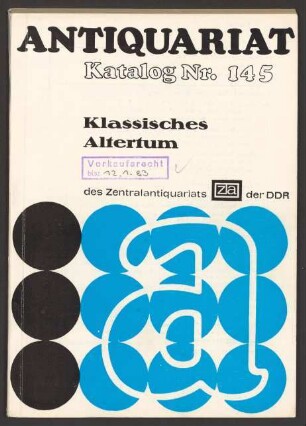 Nr. 145: Klassisches Altertum