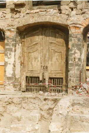 Dresden-Altstadt. Wiederaufbau des Taschenbergpalais, aufgenommen 1993