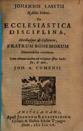 De ecclesiastica disciplina ... Fratrum Bohemorum ...