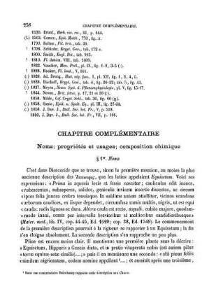 Chapitre complémentaire Noms; proprétés et usages; composition chimique