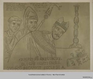 Papst Gregor über das Buch gebeugt