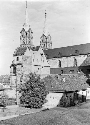 Bamberg. Dom Sankt Peter und Georg (Neubau 1215-1237). Teilansicht von Südosten