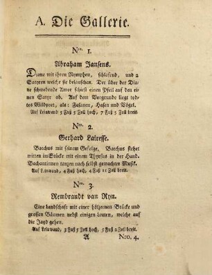 Verzeichniß der Hochfürstlich-Heßischen Gemälde-Sammlung in Cassel