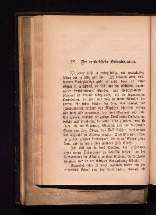 IX. Der verderbliche Orthodoxismus.