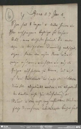 Eigenh. Brief von Heinrich Carl Abraham Eichstaedt an August Wilhelm von Schlegel, Jena, 07.01.1804